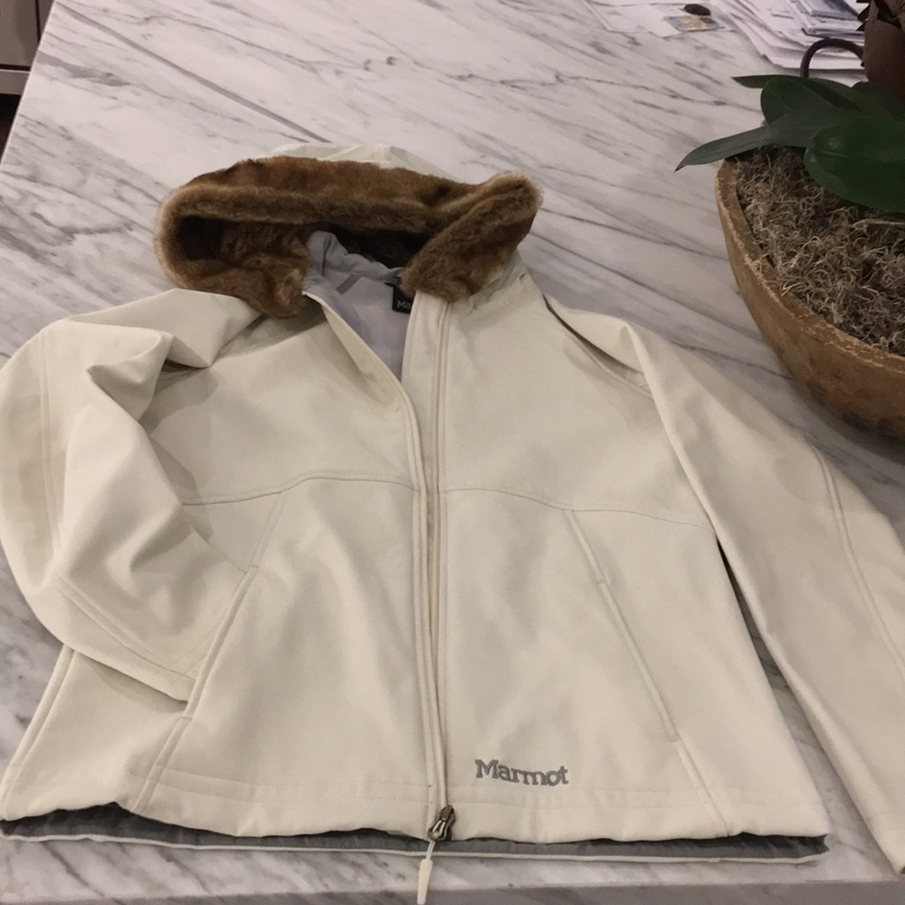 Marmot jacket with faux fur lined hood.